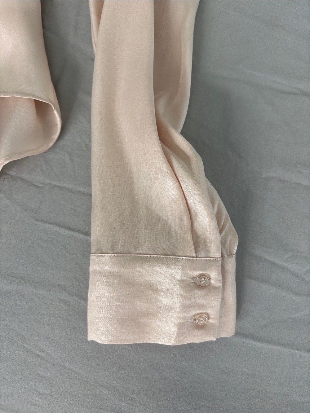Rachel Light Blush Satin Twist-Front Blouse - Picture 3 of 8
